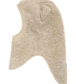 Børn Huttelihut Elefanthuer|Elefanthue - Uld - 2-lags - Sand Melange m. Ører