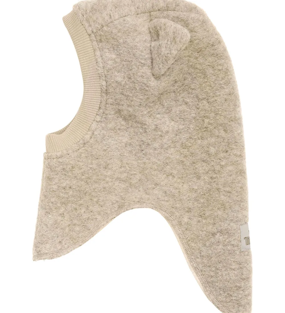 Børn Huttelihut Elefanthuer|Elefanthue - Uld - 2-lags - Sand Melange m. Ører