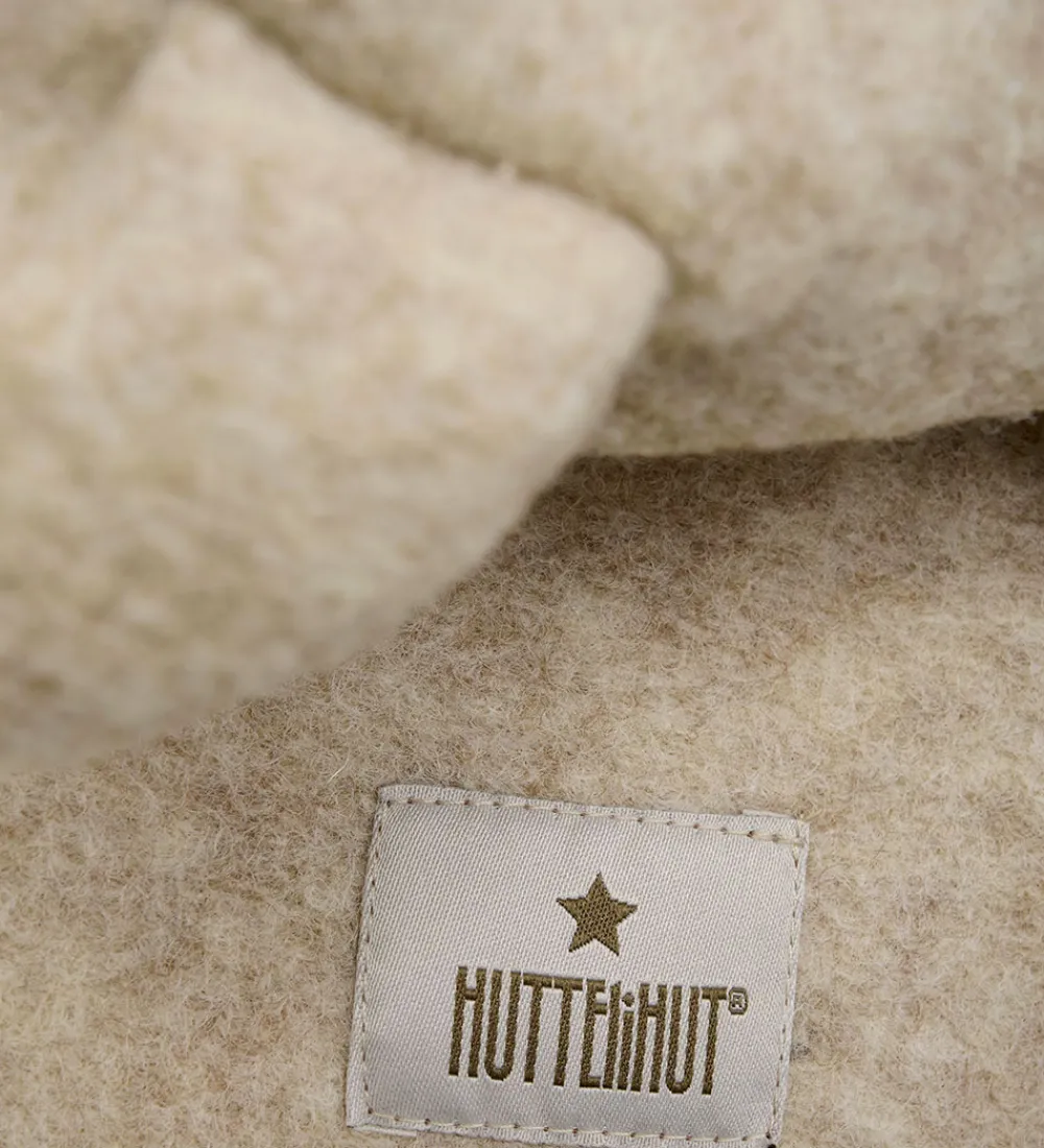 Børn Huttelihut Elefanthuer|Elefanthue - Uld - 2-lags - Sand Melange m. Ører