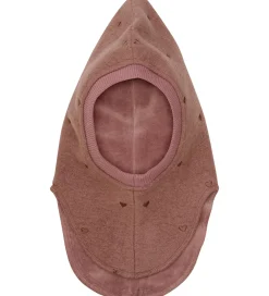 Børn Huttelihut Elefanthuer>Elefanthue - Uld - 2-lags - Burlwood m. Hjerter