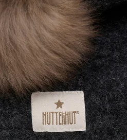 Børn Huttelihut Elefanthuer|Elefanthue - Uld/Bomuld - 2-lags - Mørkegråmeleret