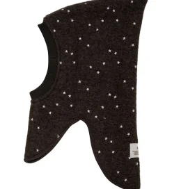 Børn Huttelihut Elefanthuer|Elefanthue - Uld - 2-lags - Dark Brown Melange