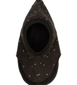 Børn Huttelihut Elefanthuer|Elefanthue - Uld - 2-lags - Dark Brown Melange