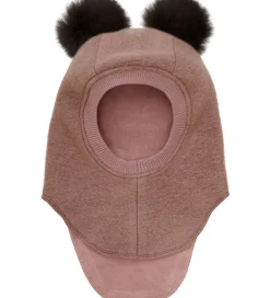 Børn Huttelihut Elefanthuer|Elefanthue - Uld - 2-lags - Burlwood m. Kvaste