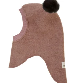 Børn Huttelihut Elefanthuer|Elefanthue - Uld - 2-lags - Burlwood m. Kvaste