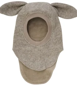 Børn Huttelihut Elefanthuer>Elefanthue - Uld - 2-lags - Camel Melange m. Ører