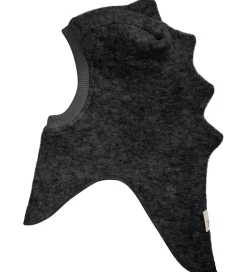 Børn Huttelihut Elefanthuer>Elefanthue - Uld - 2-lags - Mørkegråmeleret