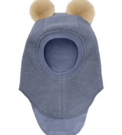 Børn Huttelihut Elefanthuer>Elefanthue - Uld - 2-lags - Folkstone Gray m. Kvaste