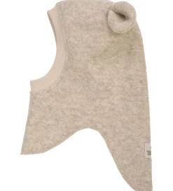 Børn Huttelihut Elefanthuer>Elefanthue - Uld - 2-lags - Sand Melange m. Ører