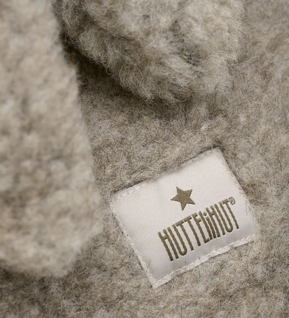 Børn Huttelihut Elefanthuer|Elefanthue - Uld - Teddy - 2-lags - Camel Melange