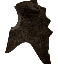 Børn Huttelihut Elefanthuer>Elefanthue - Uldfleece - 2-lags - Dark Brown Melange