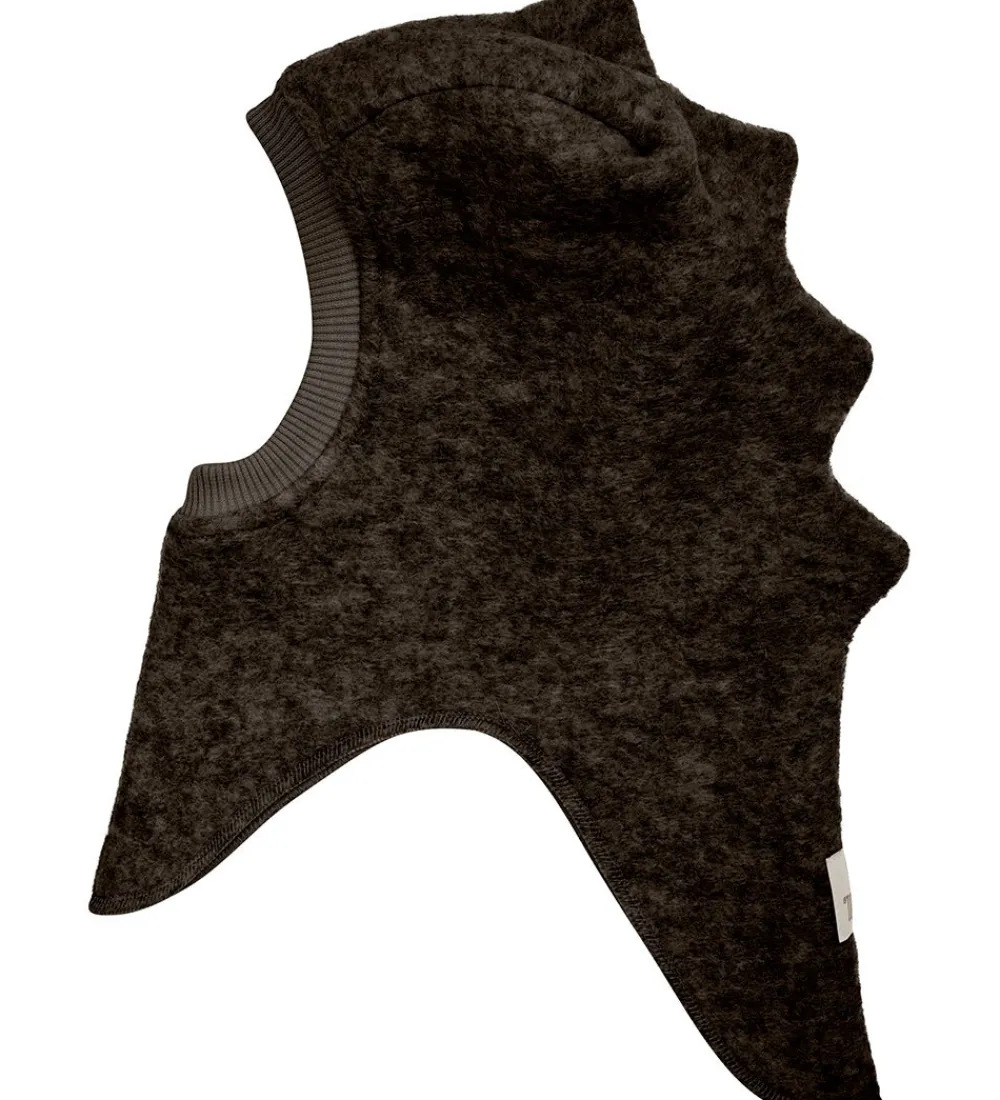 Børn Huttelihut Elefanthuer>Elefanthue - Uldfleece - 2-lags - Dark Brown Melange