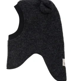 Børn Huttelihut Elefanthuer|Elefanthue - Uld - 2-lags - Dark Grey Melange m. Ører