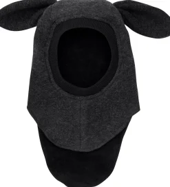 Børn Huttelihut Elefanthuer>Elefanthue - Uld - 2-lags - Mørkegråmeleret m. Ører