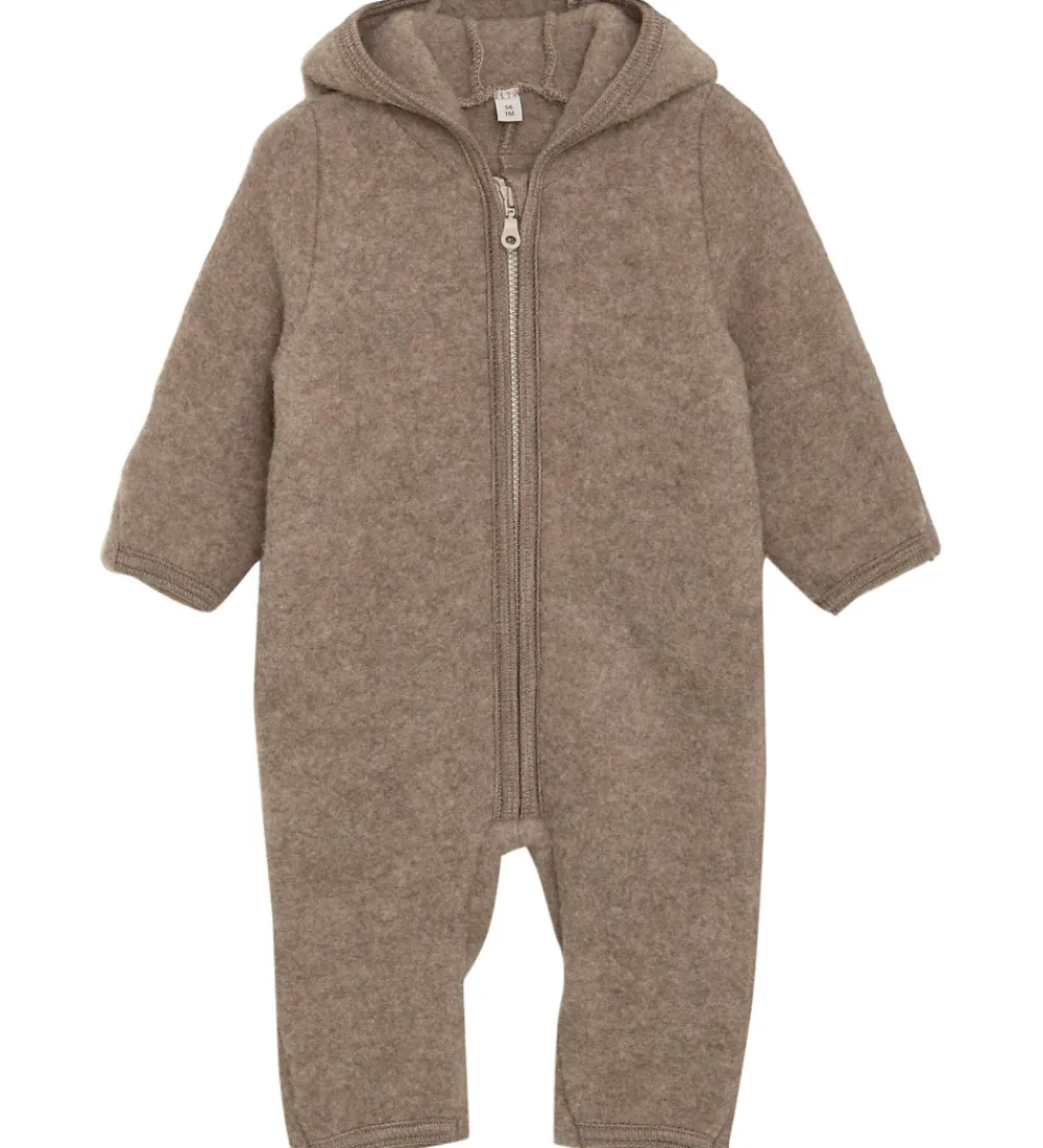 Børn Huttelihut Køredragter>Køredragt - Uldfleece - Savannah Melange m. Ører