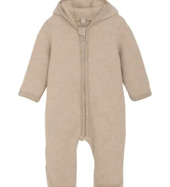 Børn Huttelihut Køredragter|Køredragt - Uldfleece - Camel Melange m. Ører