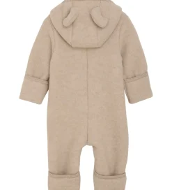 Børn Huttelihut Køredragter|Køredragt - Uldfleece - Camel Melange m. Ører