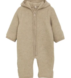 Børn Huttelihut Køredragter|Køredragt - Uldfleece - Camel Melange m. Ører