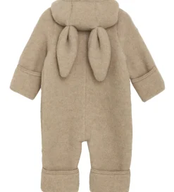 Børn Huttelihut Køredragter|Køredragt - Uldfleece - Camel Melange m. Ører