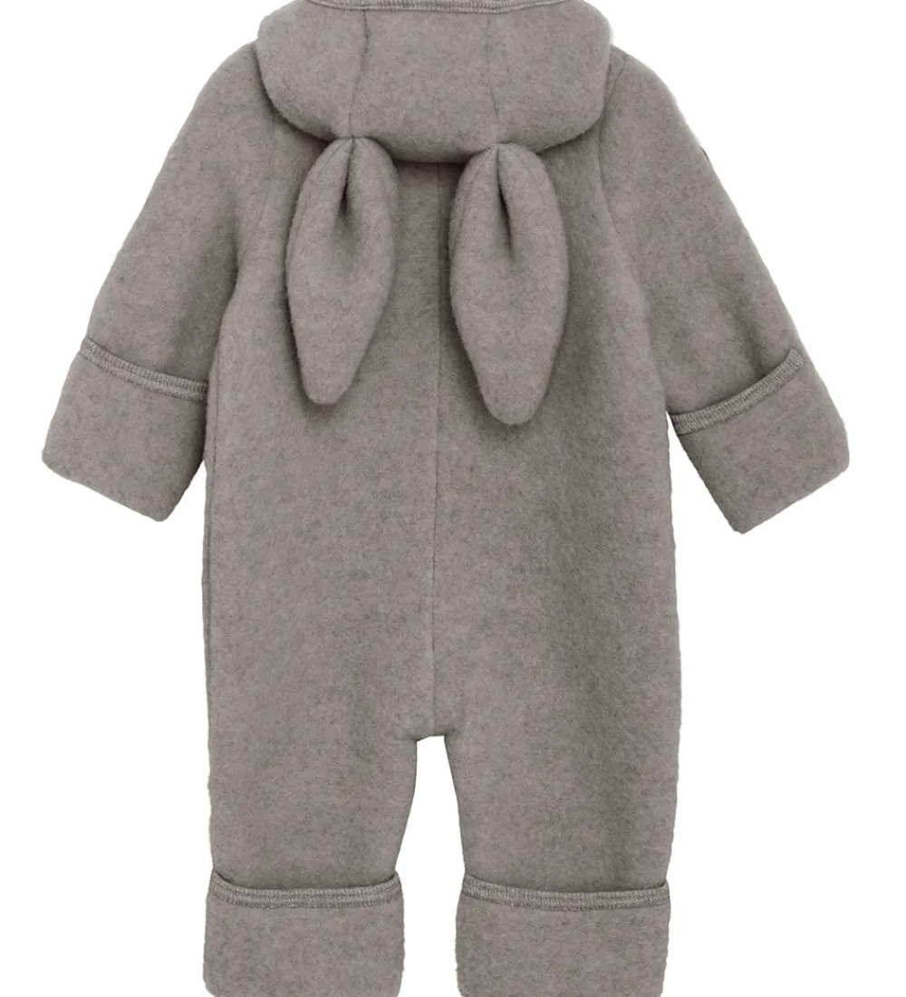 Børn Huttelihut Køredragter|Køredragt - Uldfleece - Medium Grey Melange m. Ører