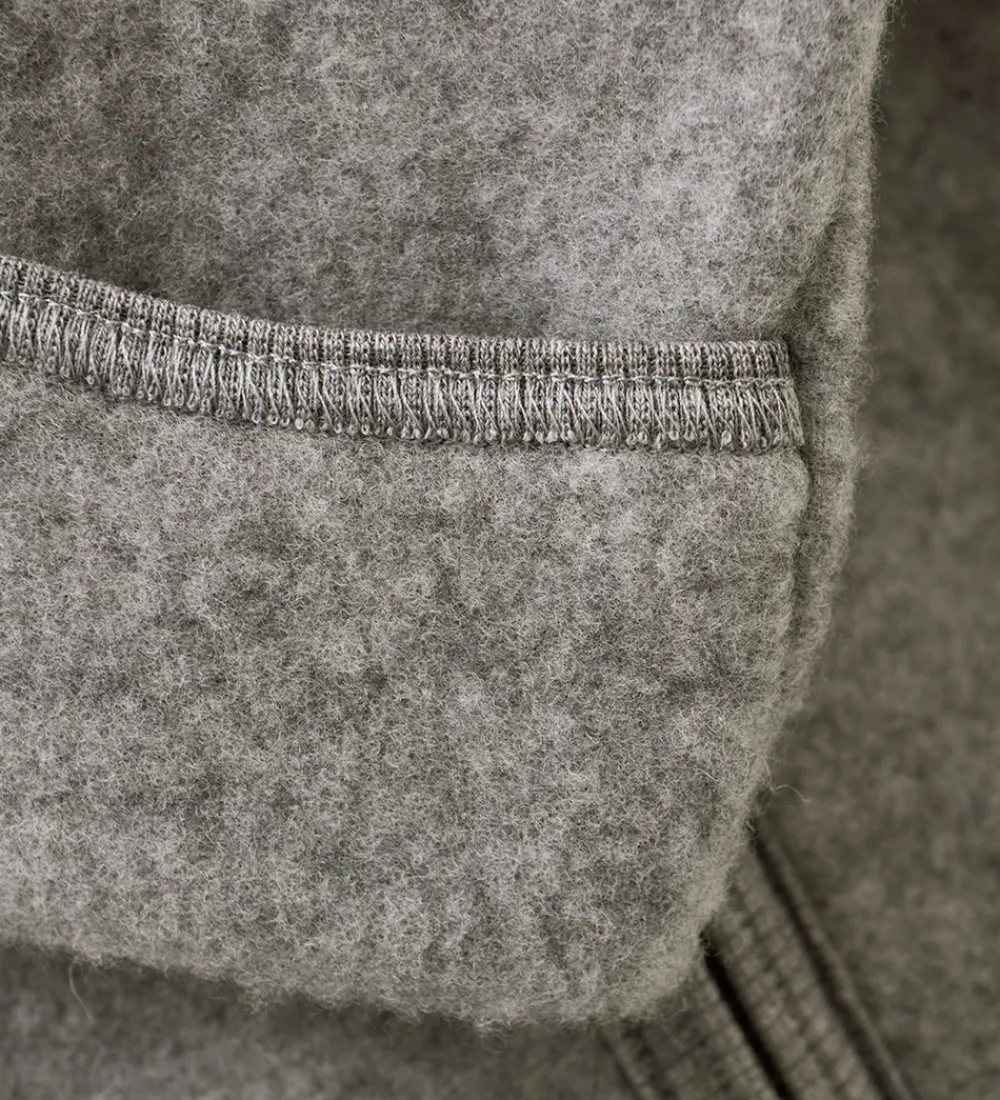 Børn Huttelihut Køredragter|Køredragt - Uldfleece - Medium Grey Melange m. Ører