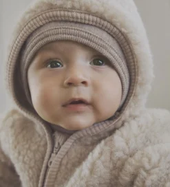 Børn Huttelihut Køredragter|Køredragt - Uldfleece - Teddy - Cement