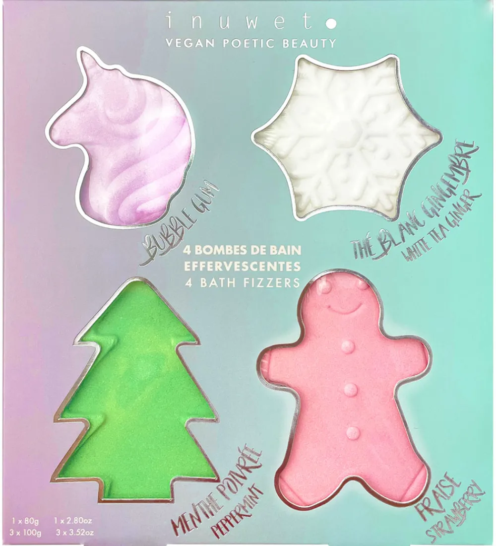 Inuwet Bath Bombs>Bath Bombs m. Duft - 4-pak - Christmas Set