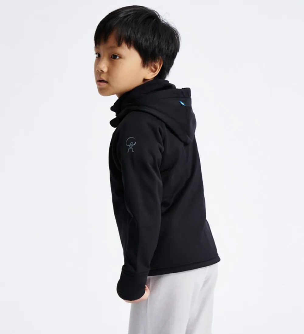 Børn ISBJÖRN OF SWEDEN Softshell>Isbjörn Of Sweden Softshelljakke m. Fleece - Panda - Sort