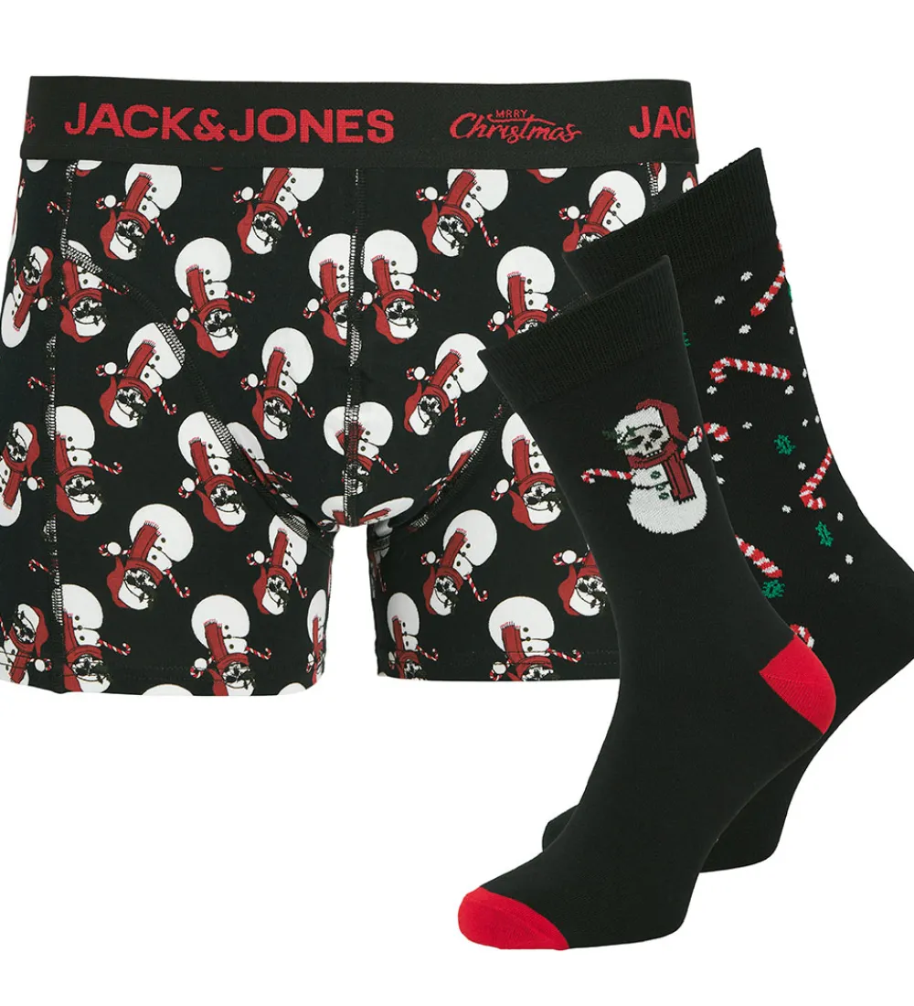 Børn Jack & Jones Undertøj|Gaveæske - Boxershorts/Strømper - Jacsnow - Black