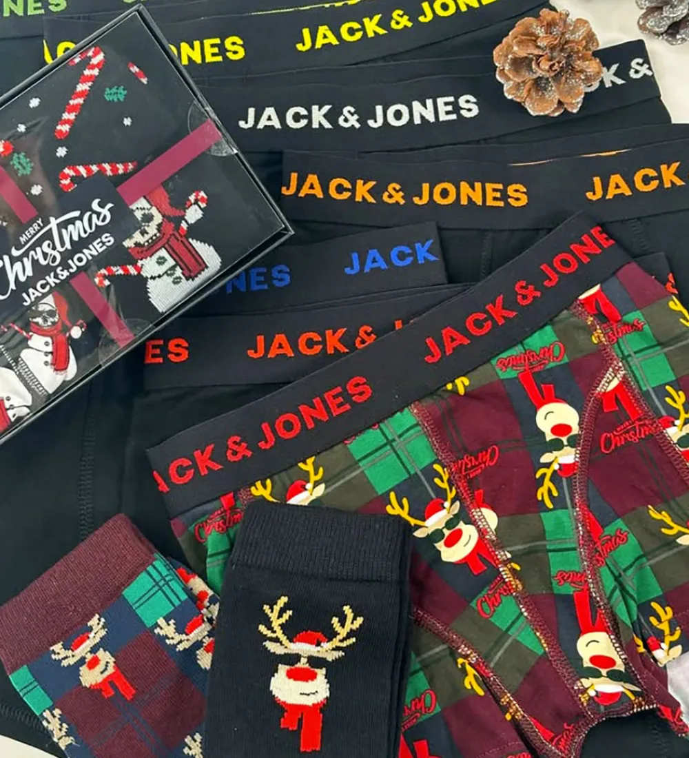 Børn Jack & Jones Undertøj|Gaveæske - Boxershorts/Strømper - JacRudolph - Wine
