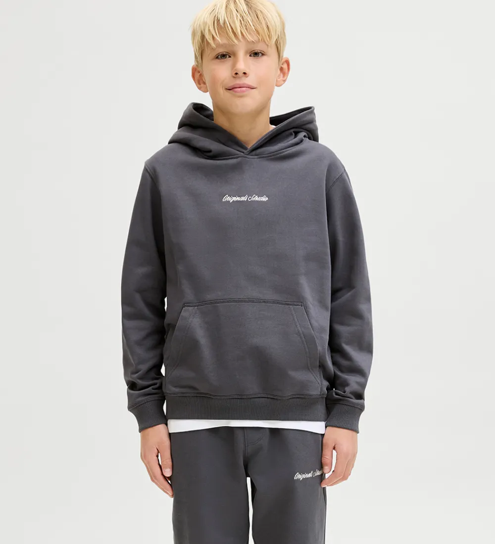 Børn Jack & Jones Hættetrøjer>Hættetrøje - Sweat - JorNorrebro - Asphalt