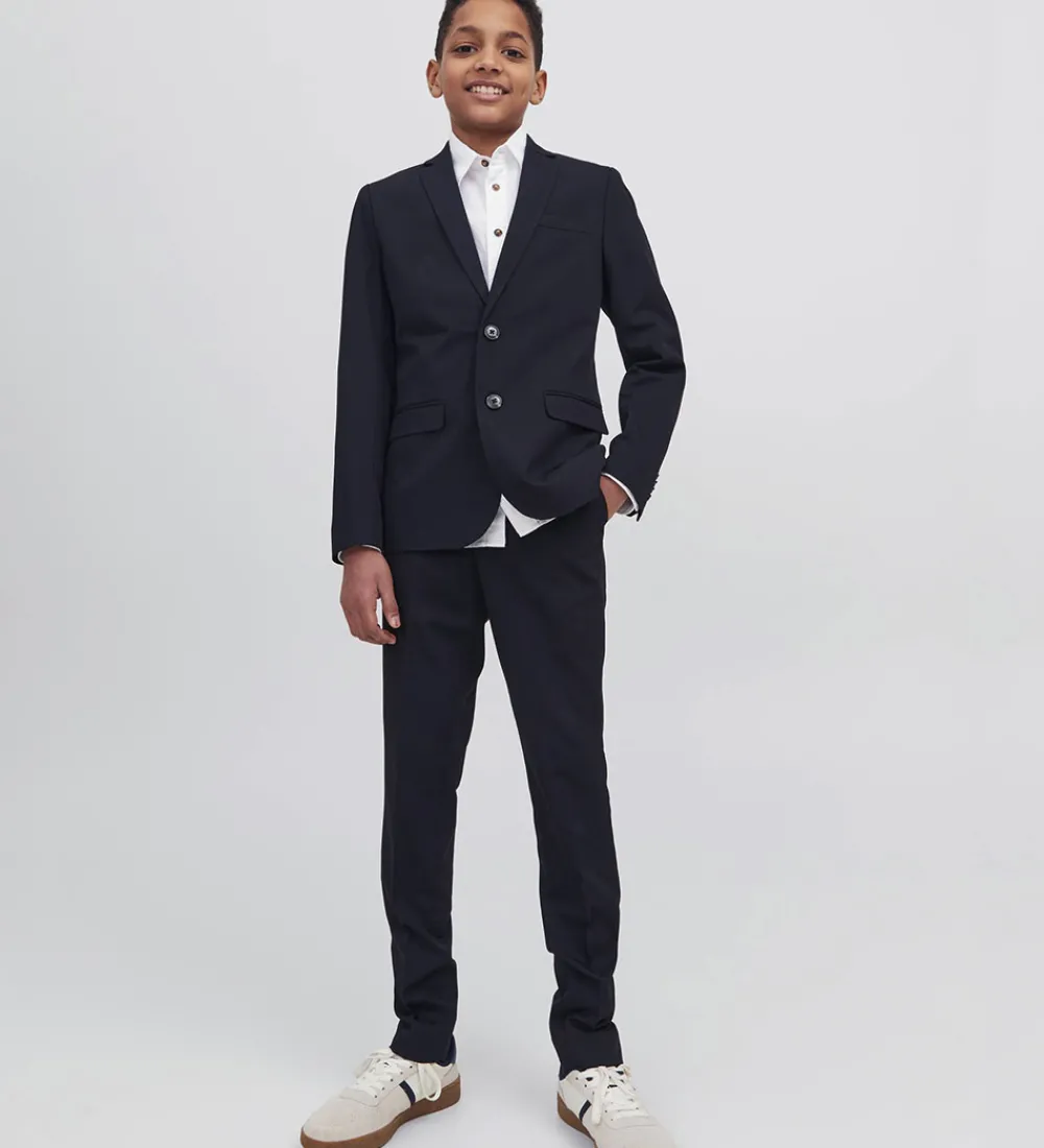 Børn Jack & Jones Konfirmationstøj|Jakkesæt Og Blazers>Jakkesæt - Noos - JprSolar - Dark Navy