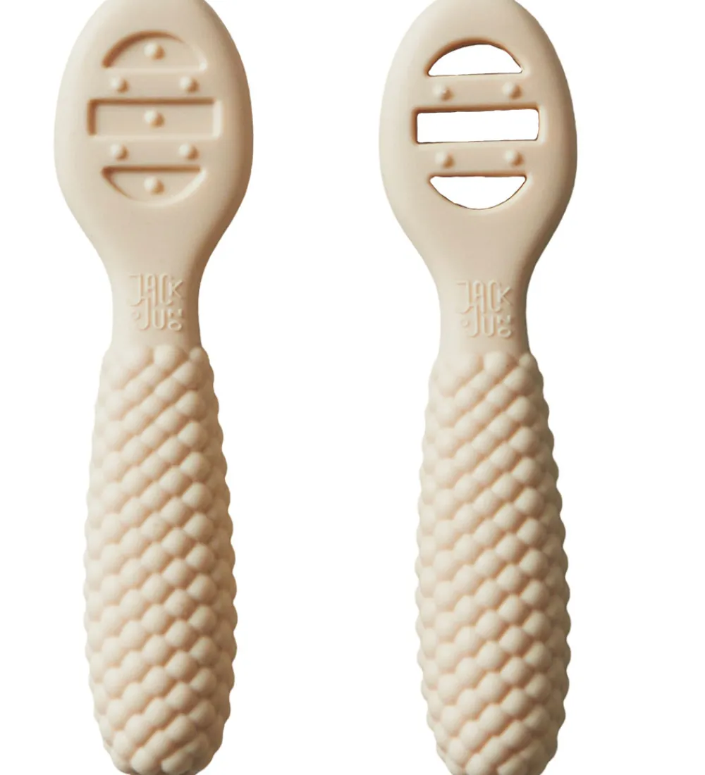 Børn Jack o Juno Børnebestik|Babyskeer>Babyskeer - Silikone - 2-pak - Bubble - Milk