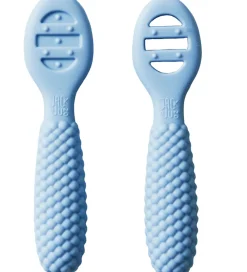 Børn Jack o Juno Børnebestik|Babyskeer>Babyskeer - Silikone - 2-pak - Bubble - Pale Blue