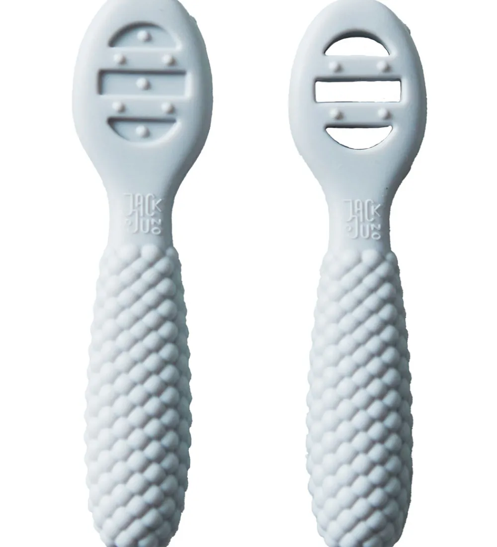 Børn Jack o Juno Børnebestik|Babyskeer|Babyskeer - Silikone - 2-pak - Bubble - Glacier Grey