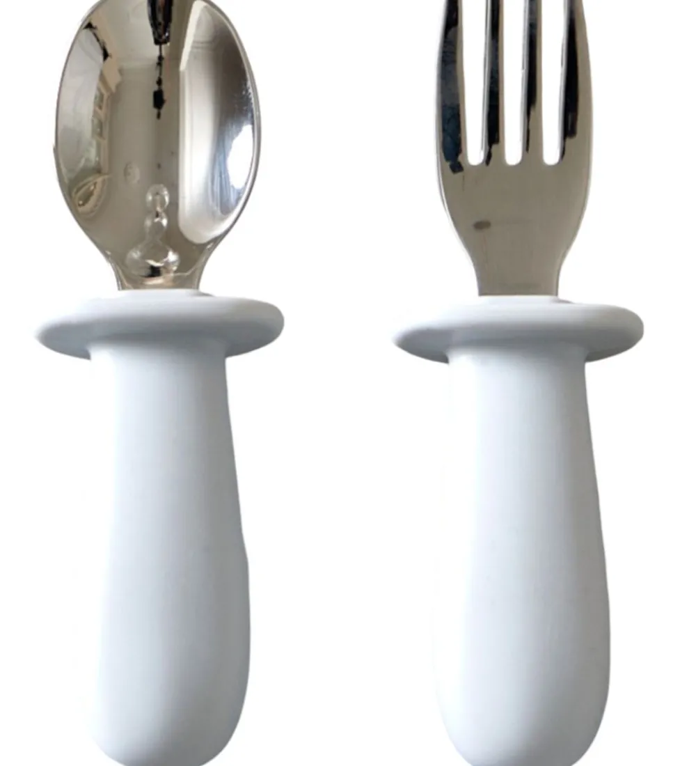 Børn Jack o Juno Spisesæt|Børnebestik>Børnebestik - Silikone/Rustfrit Stål - Glacier Grey