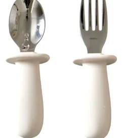 Børn Jack o Juno Børnebestik|Spisesæt>Børnebestik - Silikone/rustfrit Stål - Cream