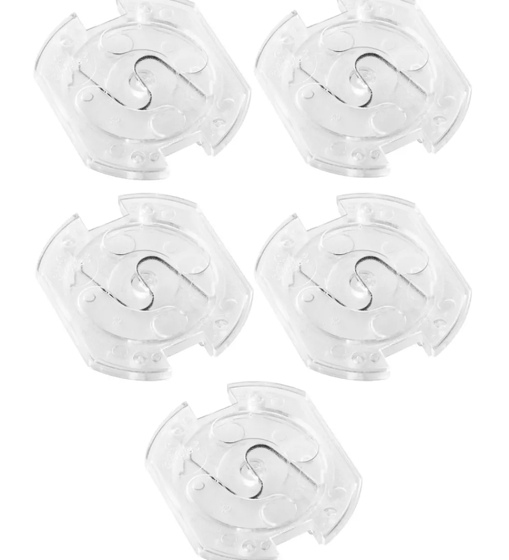 Børn Jippies Stikkontakt-Sikring|Børnesikkerhed>Stikkontakt-sikringer - Drejelig - 5 stk. - Transparent