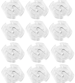 Børn Jippies Stikkontakt-Sikring|Børnesikkerhed|Stikkontakt-sikringer - Drejelig - 12 stk. - Transparent