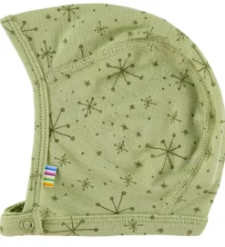 Børn Joha Babyhjelme|Babyhjelm - 1-lags - Uld - Lys Olive m. Stjerner