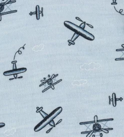 Børn Joha Babyhjelme|Babyhjelm - 1-lags - Uld/Bambus - Lyseblå m. Print