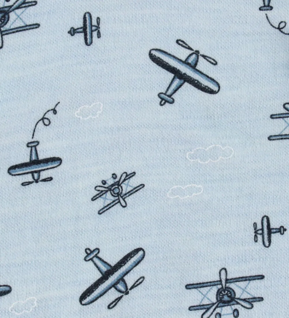 Børn Joha Babyhjelme|Babyhjelm - 1-lags - Uld/Bambus - Lyseblå m. Print