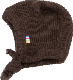 Børn Joha Babyhjelme>Babyhjelm - Strik - Uld - Mørkebrun