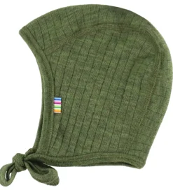 Børn Joha Babyhjelme|Uld|Babyhjelm - Uld - Rib - 2-lags - Mørk Oliven