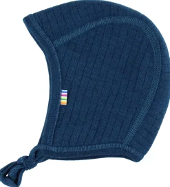 Børn Joha Babyhjelme|Uld>Babyhjelm - Uld - Rib - 2-lags - Mørk Turkis