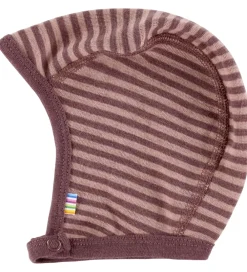 Børn Joha Babyhjelme>Babyhjelm - Uld - Rose m. Striber