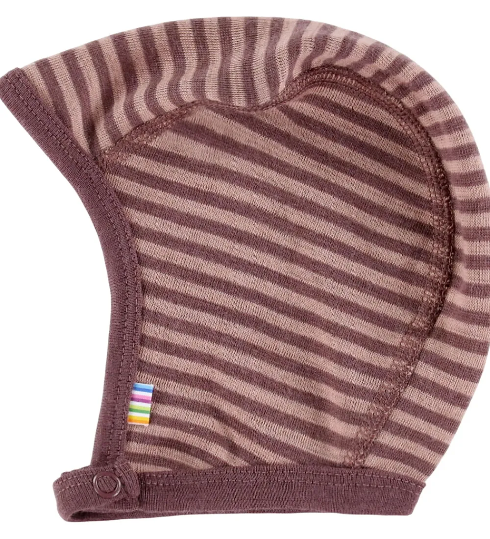 Børn Joha Babyhjelme>Babyhjelm - Uld - Rose m. Striber