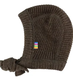 Børn Joha Babyhjelme|Unisex-Tøj|Babyhjelm - Uld - Strik - Brun Meleret