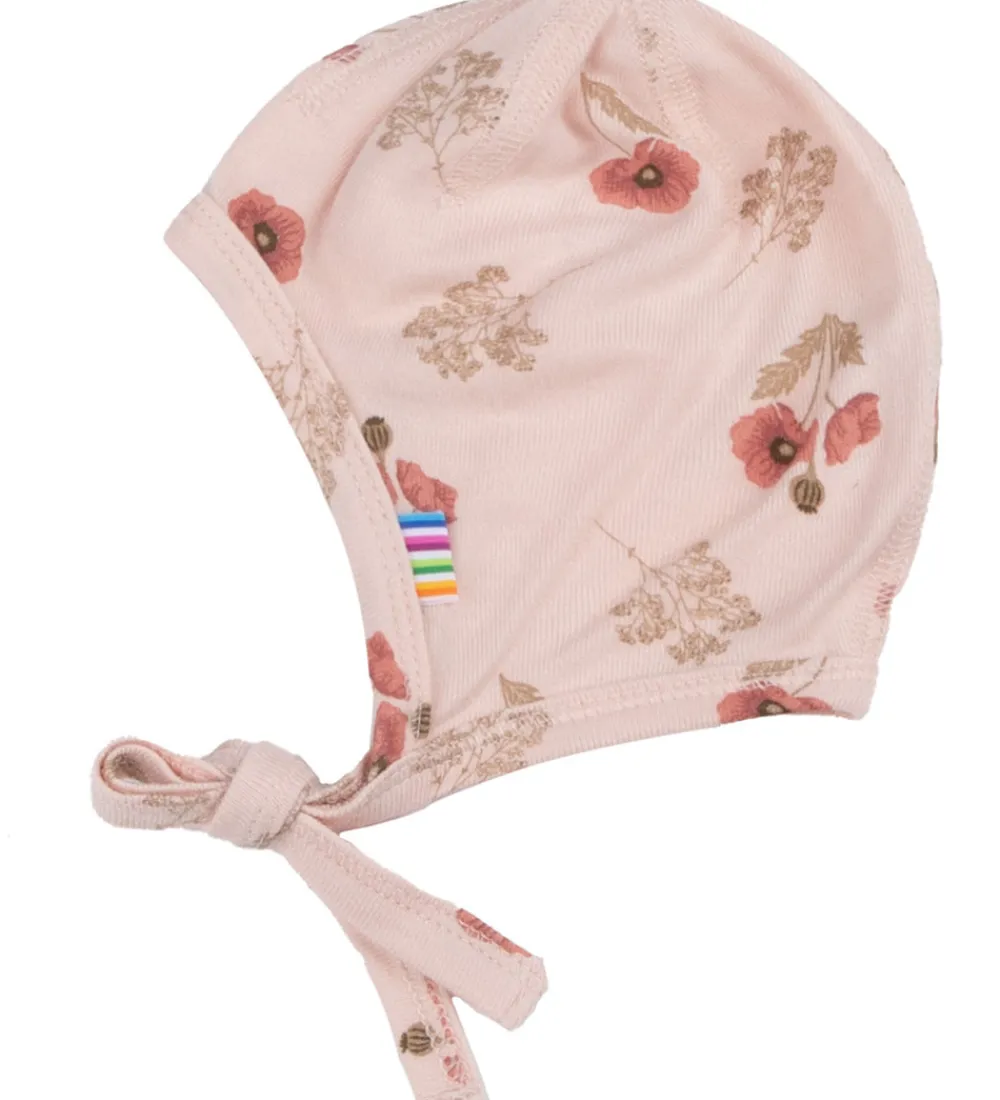 Børn Joha Babyhjelme>Babyhjelm - Viskose/Bambus - Lyserød m. Blomster