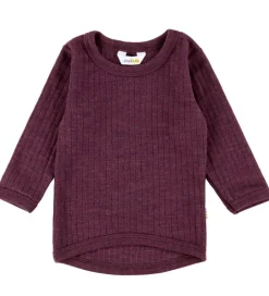 Børn Joha Uld>Bluse - Uld - Rib - Blomme